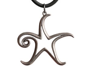The Star Pendant in Polished Bronzed Silver Steel