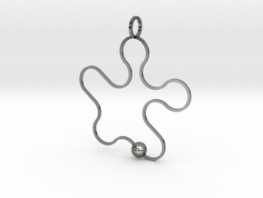 curves and lines with ball in Polished Silver