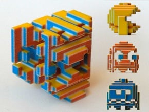 Pacman Cubed in Full Color Sandstone