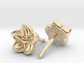 Kanzashi Earrings in 14k Gold Plated Brass
