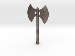 Mega-scale Battle Axe for ModiBot  in Polished Bronzed Silver Steel