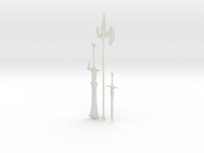 "BotW" Knight's Weapons Set in White Natural Versatile Plastic: 1:12