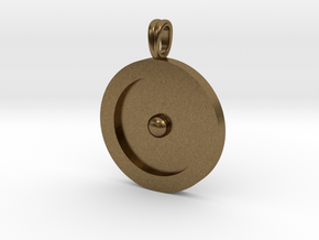 Circumpunct Dot Circle symbolic Jewelry Pendant in Natural Bronze