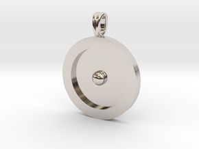 Circumpunct Dot Circle symbolic Jewelry Pendant in Platinum