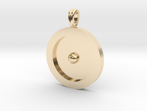 Circumpunct Dot Circle symbolic Jewelry Pendant in 14k Gold Plated Brass