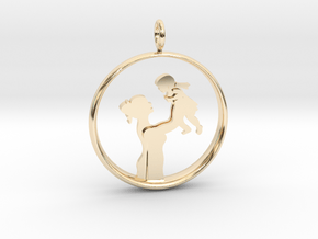 Mother & Daughter Pendant 1 -Motherhood Collection in 14K Yellow Gold