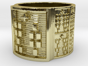 ODITRUPON Ring Size 13.5 in 18k Gold Plated Brass