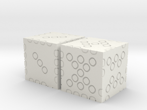 2-dice 3d6 in White Natural Versatile Plastic
