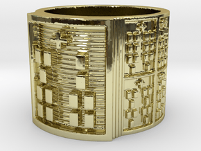 IROSOKA Ring Size 11-13 in 18k Gold Plated Brass: 12 / 66.5