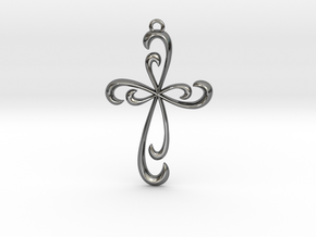 Cross Pendant in Fine Detail Polished Silver