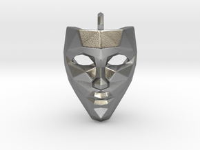 Mask Pendant in Natural Silver