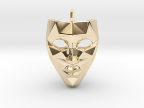 Mask Pendant in 14k Gold Plated Brass