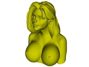 1/9 scale sexy topless girl bust B in Clear Ultra Fine Detail Plastic