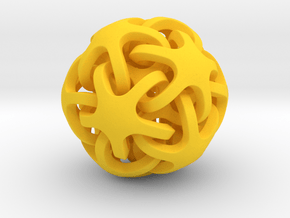 Interlocking Ball based on Dodecahedron in Yellow Processed Versatile Plastic