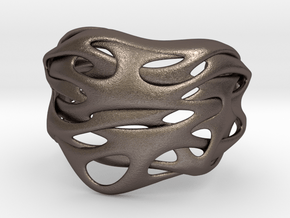 Audio | Unisex Bracelet in Polished Bronzed Silver Steel: Medium