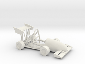 CMU Racing 16e Electric Race Car in White Natural Versatile Plastic