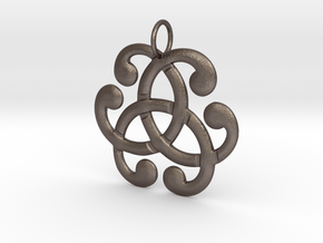 Health Harmony Therapy Celtic Knot in Polished Bronzed Silver Steel: Medium