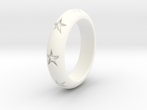 Ring Of Stars 14.9mm Size 4 in White Processed Versatile Plastic