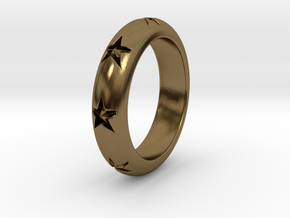 Ring Of Stars 14.9mm Size 4 in Polished Bronze