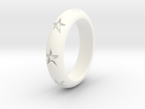 Ring Of Stars 14.5mm Size 3 0.5 in White Processed Versatile Plastic