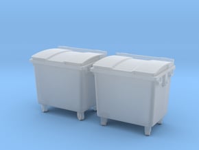 TJ-H01126x2 - Poubelles 4 roues in Tan Fine Detail Plastic