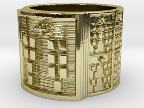OKANAYABILE Ring Size 13.5 in 18k Gold Plated Brass