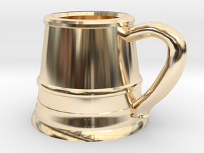 Tankard Pendant/Keychain in 14k Gold Plated Brass