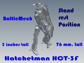 3 inch BattleMech Hatchetman Stand Rest in White Natural Versatile Plastic