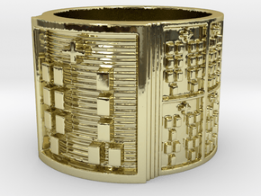 OGUNDAKANA Ring Size 13.5 in 18k Gold Plated Brass