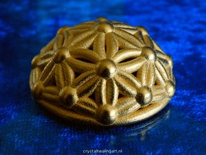 Flower Of Life Dome in Polished Gold Steel