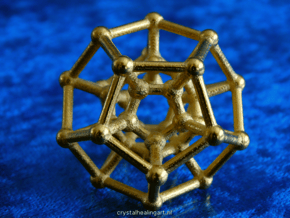 Hyper Dodecahedron in Polished Gold Steel