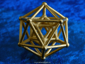 Hyper Icosahedron in Polished Gold Steel
