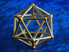 Icosahedron in Polished Gold Steel