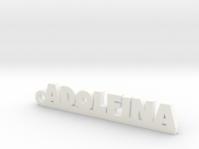 ADOLFINA Keychain Lucky in White Processed Versatile Plastic