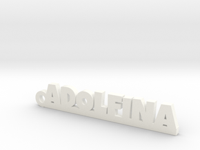 ADOLFINA Keychain Lucky in Rhodium Plated Brass