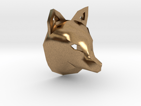 Low Poly Fox Pendant in Natural Brass