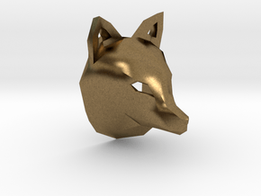 Low Poly Fox Pendant in Natural Bronze