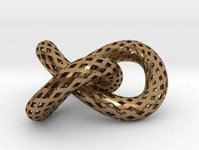 Trefoil knot, strips in Natural Brass