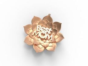 Mother's Day - Flower Pendant #BestMom in Polished Bronze