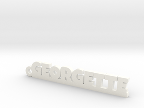 GEORGETTE Keychain Lucky in White Processed Versatile Plastic