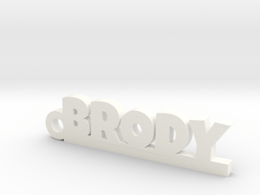 BRODY Keychain Lucky in Polished Bronzed Silver Steel