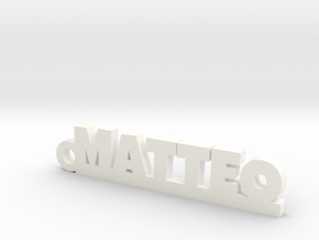 MATTEO Keychain Lucky in Polished Bronzed Silver Steel