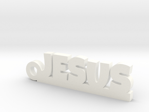 JESUS Keychain Lucky in White Processed Versatile Plastic