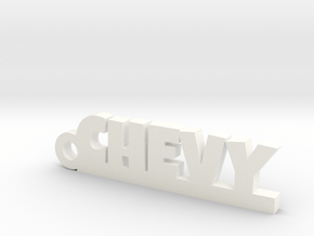 CHEVY Keychain Lucky in Rhodium Plated Brass