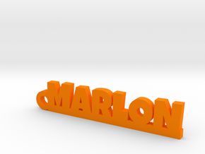 MARLON Keychain Lucky in Polished Bronzed Silver Steel
