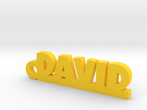 DAVID Keychain Lucky in Yellow Processed Versatile Plastic