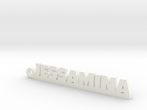 JESSAMINA Keychain Lucky in White Processed Versatile Plastic