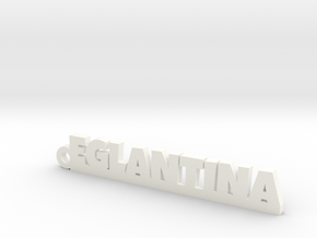 EGLANTINA Keychain Lucky in Natural Silver