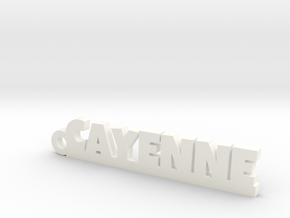 CAYENNE Keychain Lucky in White Processed Versatile Plastic