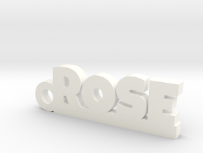 ROSE Keychain Lucky in White Processed Versatile Plastic